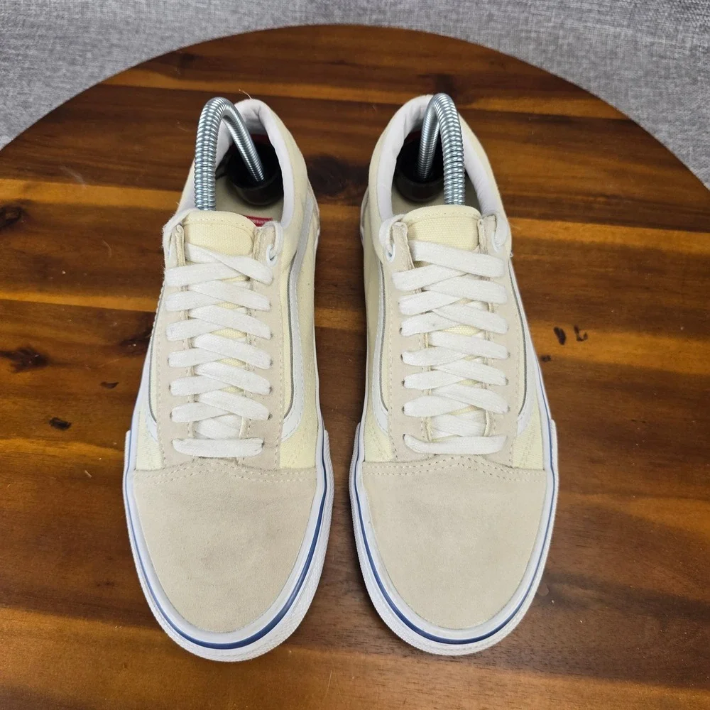 Vans Skate Old Skool‎ Off White Cream Suede Canvas PopCush Mens 6.5 Sneakers